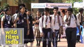 School students in Kerala: India's state with highest literacy