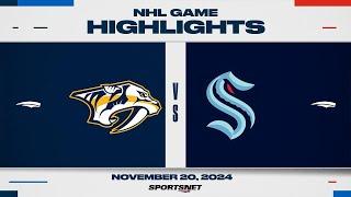 NHL Highlights | Predators vs. Kraken - November 20th, 2024