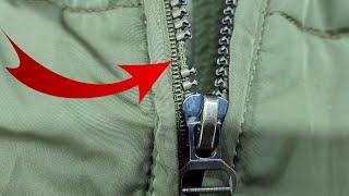 A hereditary tailor showed how to repair the lock on a jacket in just a couple of minutes