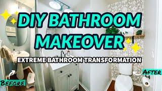 DIY SMALL BATHROOM MAKEOVER | EXTREME BATHROOM TRANSFORMATION | BATHROOM REMODEL | POWDER ROOM IDEAS