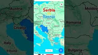 Serbia Vs Bosnia!! Land size comparison!!(Kosovo is Serbia).#shorts#country