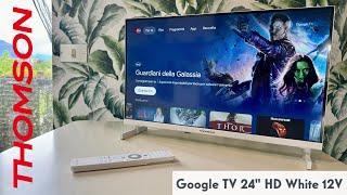 THOMSON Google TV 24" White Edition 12V - Smart TV for Campers, Trucks, Camping, Boats