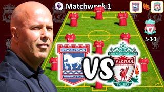 Liverpool Potential Lineup Premier League 2024 Matchweek 1 | Ipswich Town vs Liverpool