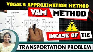 VAM | Vogel's Approximation Method | In case of Tie | Transportation Problem | Solved by Kauserwise