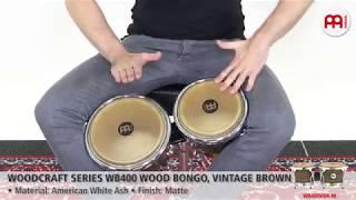 MEINL Percussion - MEINL Percussion - Woodcraft Series Wood Bongo, Vintage Brown - WB400VBR-M