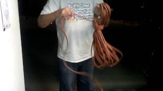 The proper way to store electrical extension cord