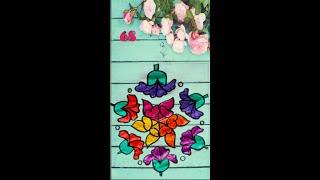 colouring rangoli satisfying video 68#shorts#gss rangoli