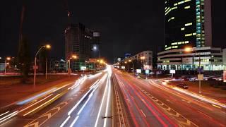 Night city traffic timelapse