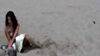 Amazing Girl in Hot Bikini Nearly Crushes Seagull