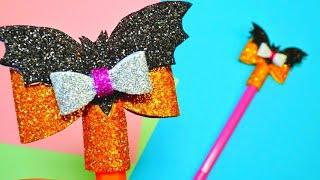 DIY Pen & Pencil Decorations Halloween | Back to School | DIY Bat Pen Decor #shorts