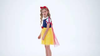 AmzBarley Princess Costume for Girls Princess Dress up Halloween Party Dresses Fancy Birthday Outfit