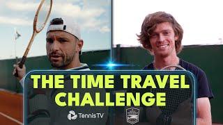 Tennis Pros Grigor Dimitrov & Andrey Rublev Play With Vintage Rackets!