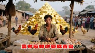 Last in the exam, returns to village to sell eggs, builds a billion empire, becomes rich!