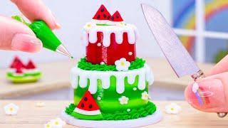  Yummy Miniature Watermelon Cake Decorating | Perfect Tiny Fruit Dessert Recipe By Mini Tasty