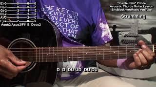 PURPLE RAIN By Prince Guitar Lesson For Dummies EASY CHORDS @EricBlackmonGuitar