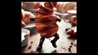 Croissant | Chocolate |  Cozy Café | | #shorts #viralvideo #trending #ai #croissant #dance #food