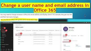 How to Change a user name and email address in Office 365