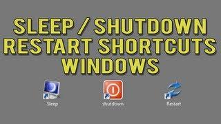 Create Shutdown / Restart / Sleep Shortcuts in Windows 7 or Vista