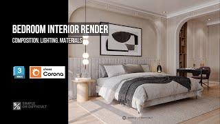 Master Bedroom Beginners Full Tutorial - 3ds Max + Corona Render tutorial