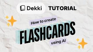 Create Flashcards using AI (Dekki Tutorial)