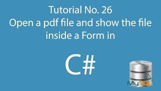 C# 26: Open a PDF file in C#