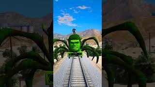 GTA V HULK SAVING SPIDER-MAN FROM CHOO CHOO-HULK  | #shorts