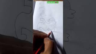 How to drawing Dog  with 553 number step by Step for beginners # drawing  #    # shorts