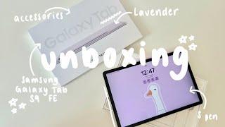  Unboxing - Samsung Galaxy Tab S9 FE + accessories ️🪻| ASMR & aesthetic