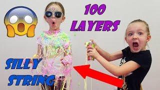 100 Layers of Silly String!!! Trinity vs Madison!!