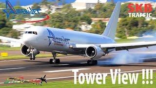 Tower View !!! Amerijet International 767-300F in Awesome Action @ St. Kitts R.L.B Int'l Airport