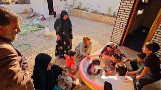 ‍️Muhammad's happiness in the pool. Family members spend happy time with Muhammad while working