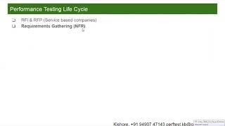 Performance Testing Life Cycle