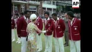 The Queen meets the England and West Indies cricket teams at Lord's