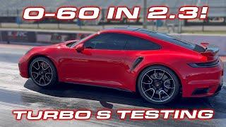 Porsche 911 Turbo S 1/4 Mile Testing * How to drag race and launch a 911 Turbo S