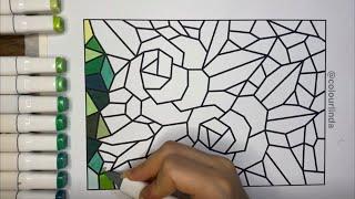 ROSES MOSAIC  | ASMR & COLOURING VIDEO  | RELAXING video | Deep sleep | Stress releaf