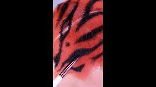 Tiger Print Buzzcut Hair Dye