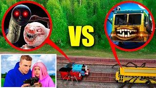 DRONE CAUGHT BUS EATER VS CHOO CHOO CHARLES and THOMAS.EXE (EPIC BATTLE)