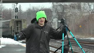 How Not to Stay Out of the Shot, VIA Train 52 Departing Brockville VIA Station February 19, 2023