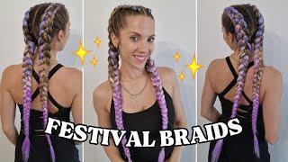  HOW TO FEED IN DUTCH BRAIDS : dutch braid with extensions FESTIVAL SUMMER 2024 