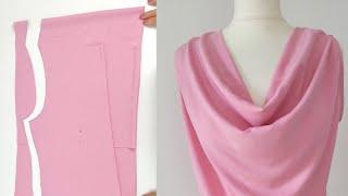  The easiest way to sew Cowl Neck Top | Waterfall Blouse | Sewing Tips and Tricks for Beginners