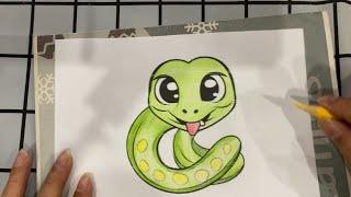 Complete coloring the cute snake picture