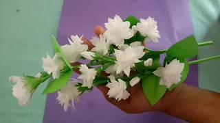 How to Make Jasmine Flower with Tissue paper || Mullapoo Flower Easy Method#mullPoov#keralamarraige