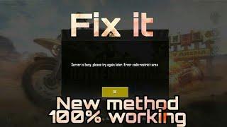 pubg mobile server busy error code restrict area | 100 % fix without vpn Enjoy Pubg Global Again |