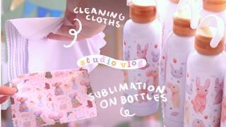 studio vlog  sublimating on bottles? DIY new products, getting ready for a convention & shop update