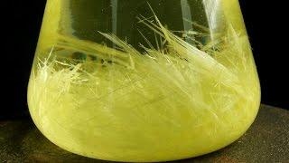 Growing Beautiful yellow Crystals of Sulfur! Cool Chemical Experiment!