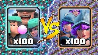 100 РАЗБОЙНИКОВ ПРОТИВ 100 МУШКЕТЕРОВ CLASH ROYALE!