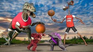 New Siren Head Movie: Siren Head, T-Rex VS Kong In Basketball Battle |Ultimate Showdown |Teddy Chase