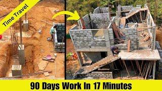 Step By Step Indian 30*40 house construction, time lapse - 3 months work in 17 minutes