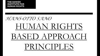Human Rights Based Approach Principles