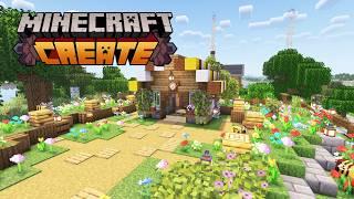 How To Build A Create Mod Sugar Farm With Bees - Day 10
